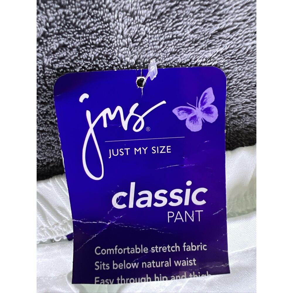 JMS Just My Size Women's Pull On White Pants Size 2XL Mid Rise 2 Pocket - Picture 3 of 8